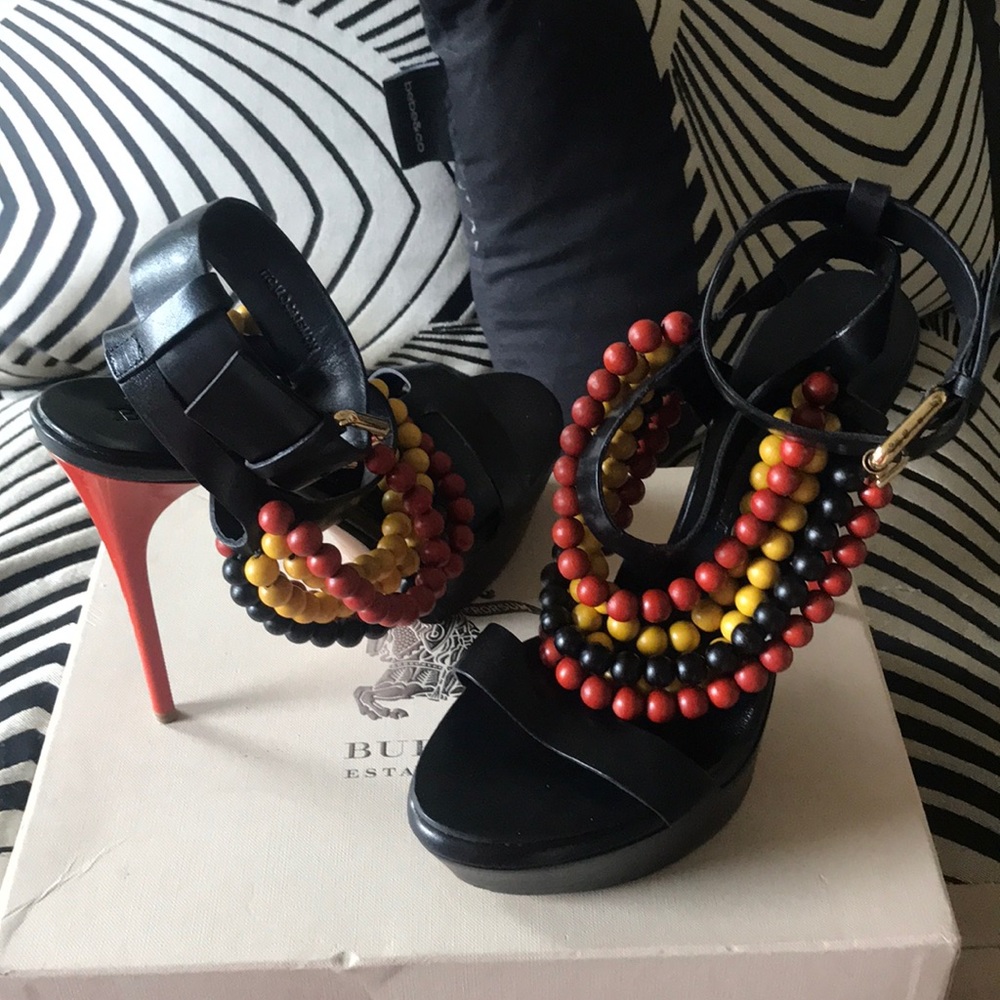 Burberry Verulam Beads Tangerine Platform Sandal